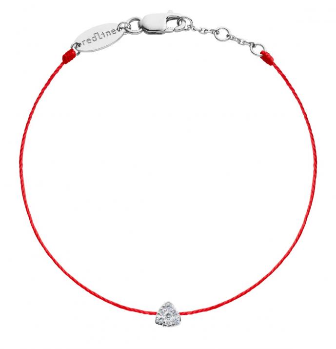 String bracelet with 0.05ct diamond in white gold prong setting - Redline - 0++