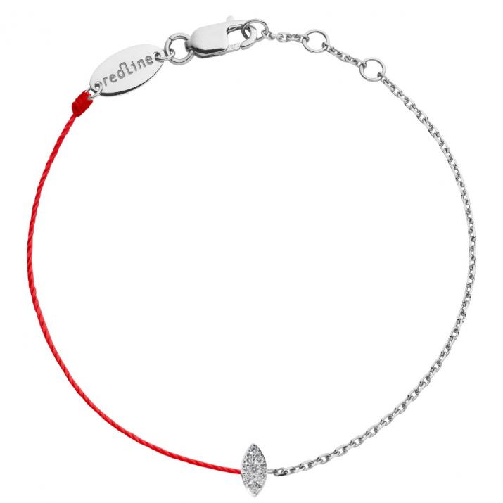 String and chain bracelet with 0.05ct diamond in white gold prong setting - Redline