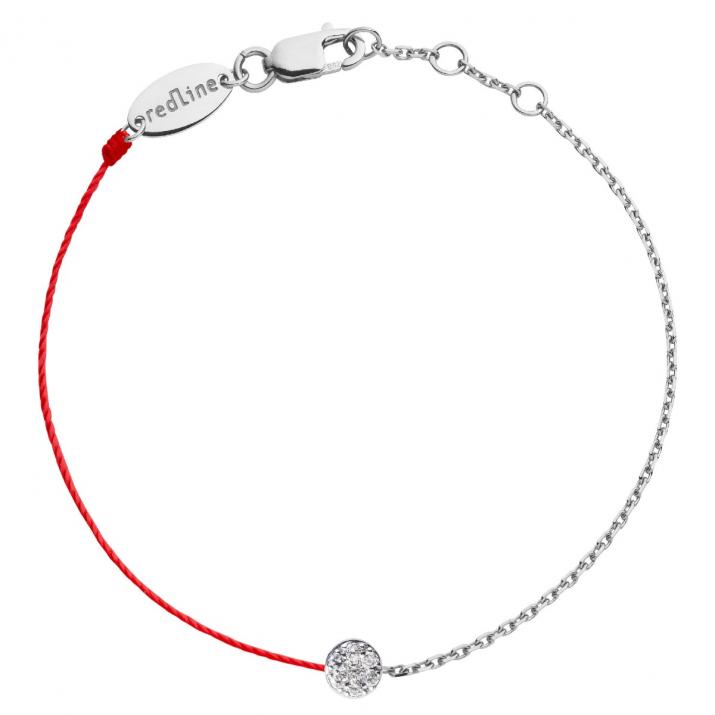 String and chain bracelet with 0.05ct diamond in white gold prong setting - Redline