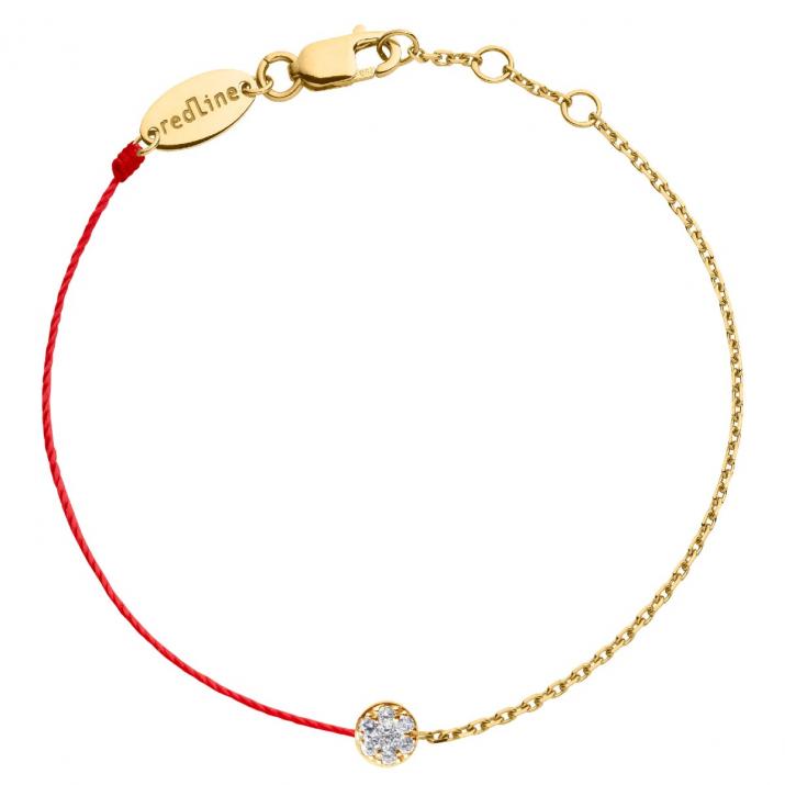String and chain bracelet with 0.05ct diamond in yellow gold prong setting - Redline