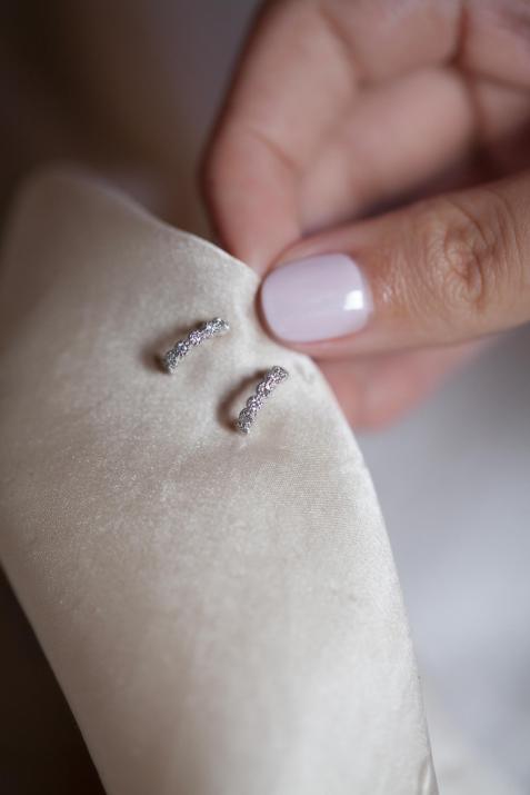 Earrings with 0.168ct diamonds in rose gold prong setting - Redline - 0++