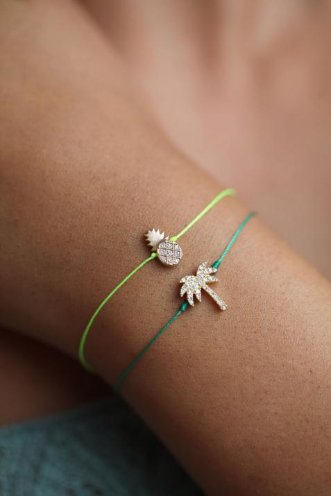 ピナローズゴールドダイヤモンドストリングブレスレット - Redline - 0++