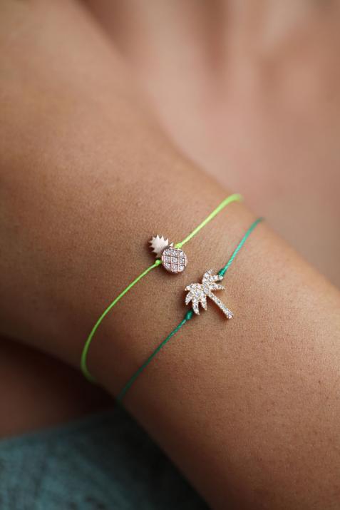 ピナゴールドダイヤモンドストリングブレスレット - Redline - 0++