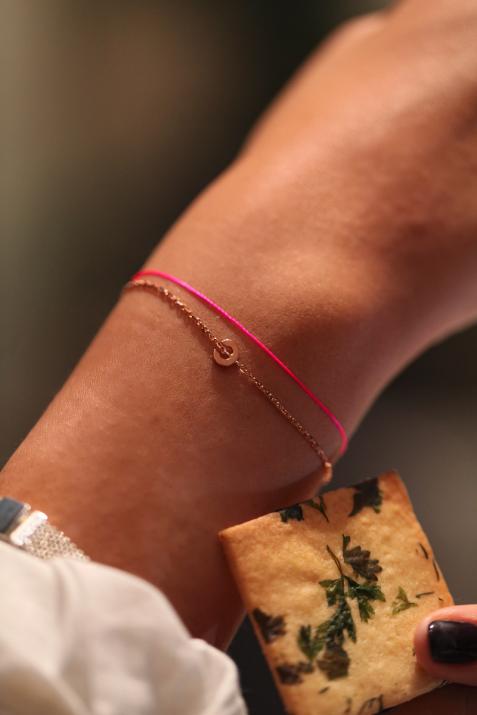 アルファベットローズゴールドロープチェーンと女性用ブレスレット - Redline - 0++