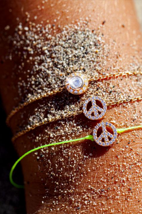 Chain bracelet with 0.26ct diamonds in rose gold bezel setting - Redline - 0++