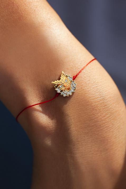 イエローゴールドダイヤモンドフォーセットストリングブレスレット - Redline - 0++