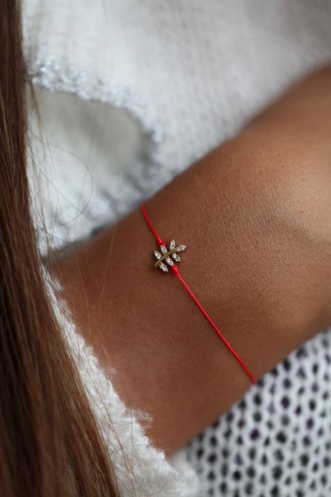 ゴールドダイヤモンドスプラウトストリングブレスレット  - Redline - 0++