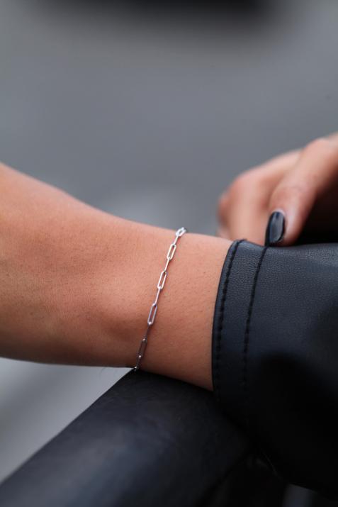 マイウェイホワイトゴールドチェーンブレスレット - Redline - 0++