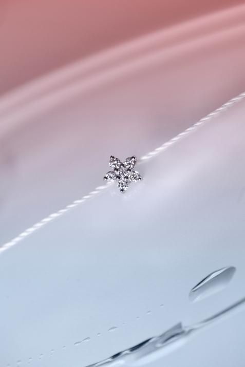 String bracelet with diamonds on a star in rose gold - Redline - 0++