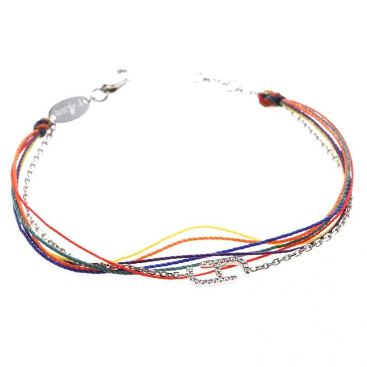 Chain Bracelet For Women with 0.50ct Round Diamond in White Gold Pavé Setting - Redline - 0++