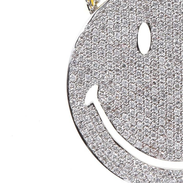 String-Chain Necklace For Women with 1.91ct Round Diamond in White Gold Pavé Setting - Redline - 0++