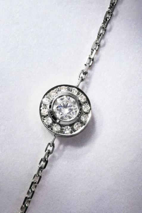 Chain bracelet with 0.26ct diamonds in black gold bezel setting - Redline - 0++