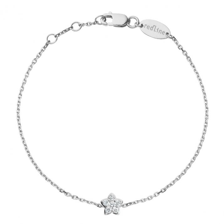 Chain bracelet with 0.05ct diamonds on a star in white gold - Redline - 0++