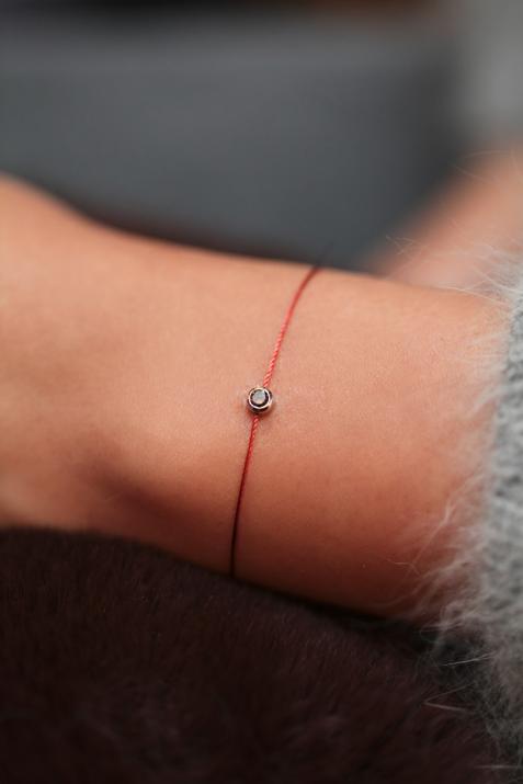 Pure Saphir Chocolat Thread bracelet in White Gold - Redline