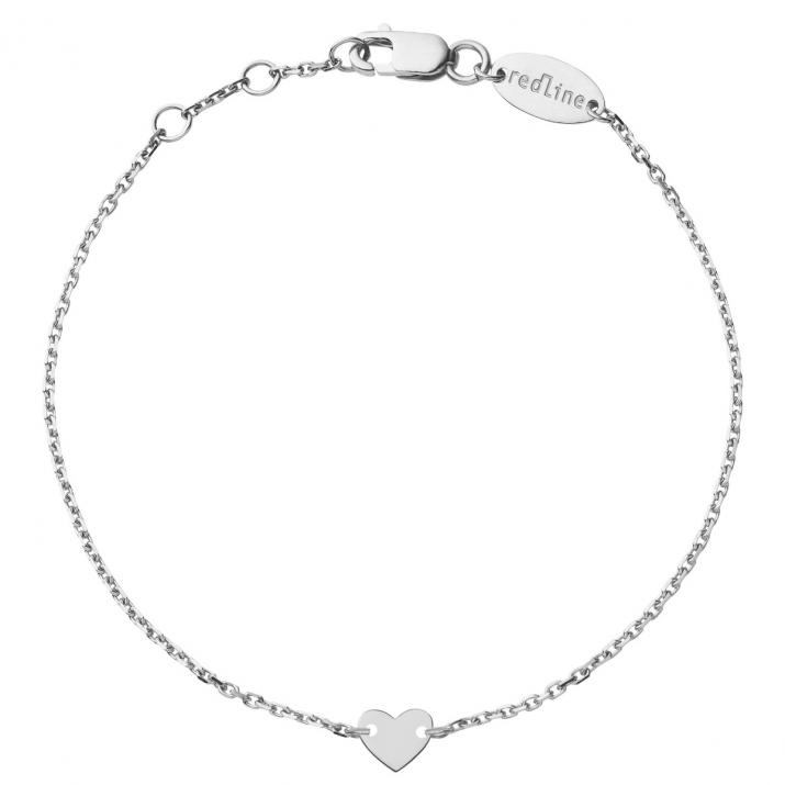 Chain Bracelet For Women Heart Shaped in White Gold  - Redline