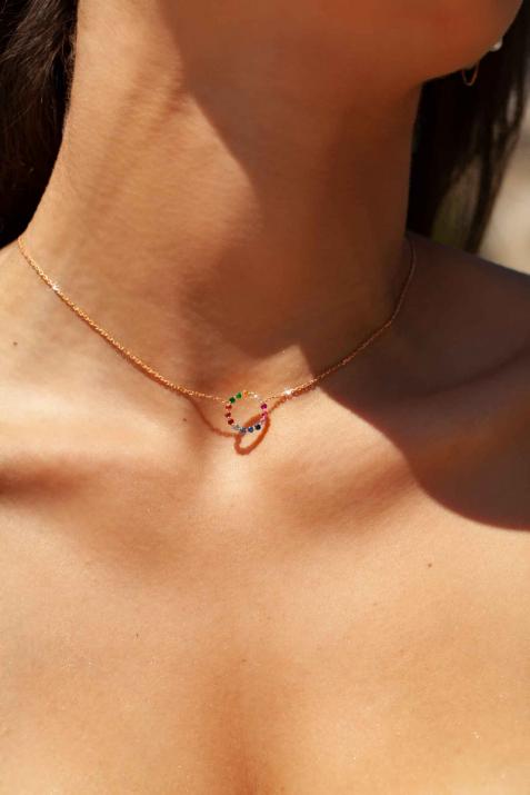 Aurelange Rainbow Sapphiresネックレスピンクゴールド - Redline - 0++