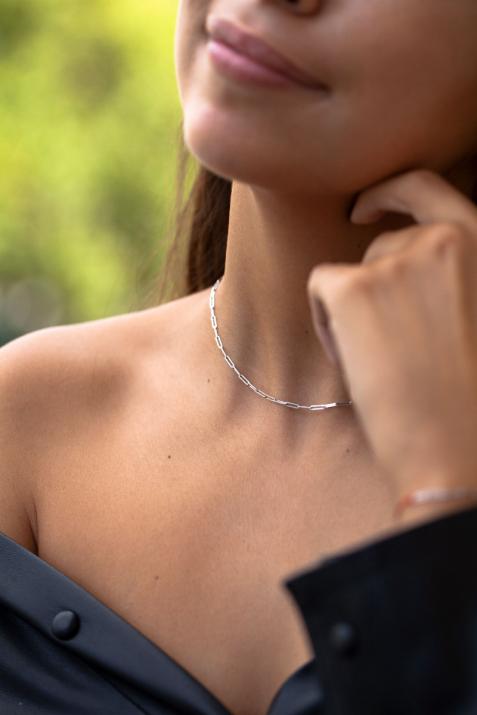 マイウェイホワイトゴールドチェーンネックレス - Redline - 0++