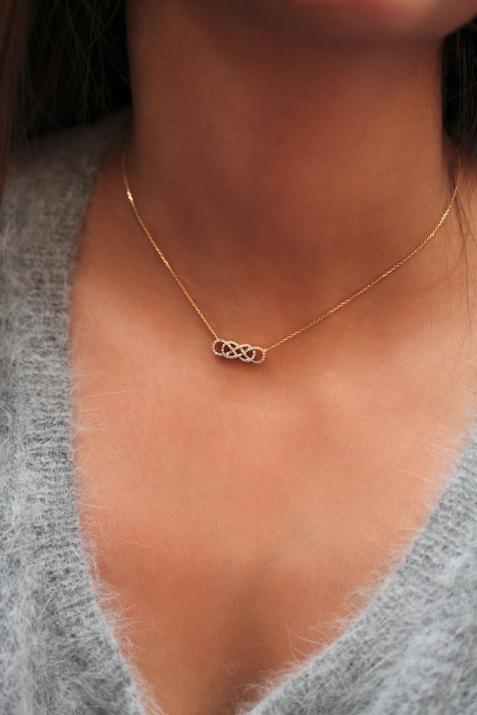 Pour Toujours diamonds chain necklace in yellow gold - Redline