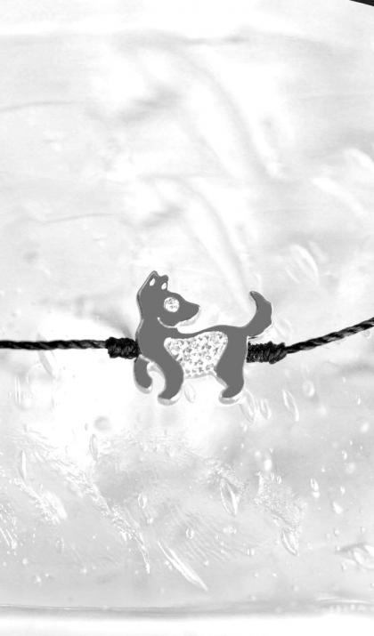 String Bracelet For Women with 0.001594ct Round Diamond in White Gold Pavé Setting - Redline - 0++