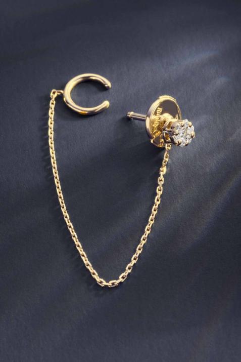 イエローゴールドのImpertinente Illusionイヤリング - Redline - 0++