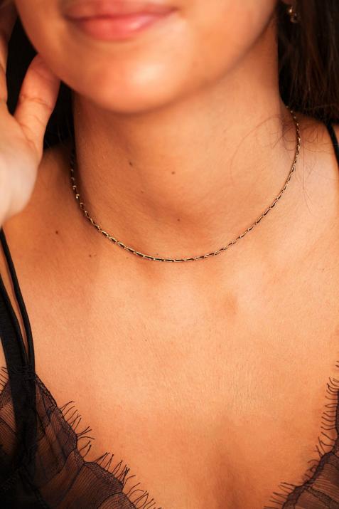 ストリングゴールドチェーンインターレースネックレス - Redline - 0++