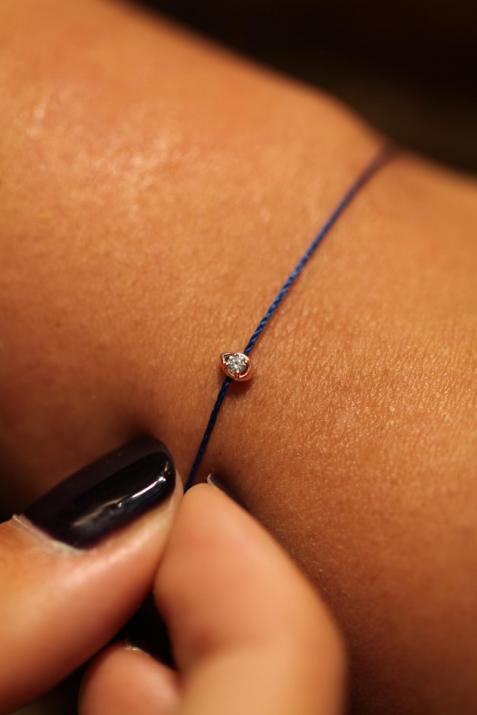 ローズゴールドレディシリーズティアドロップダイヤモンドストリングブレスレット - Redline - 0++