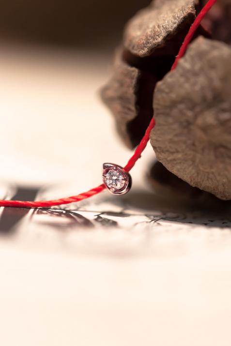 ローズゴールドレディシリーズティアドロップダイヤモンドストリングブレスレット - Redline - 0++