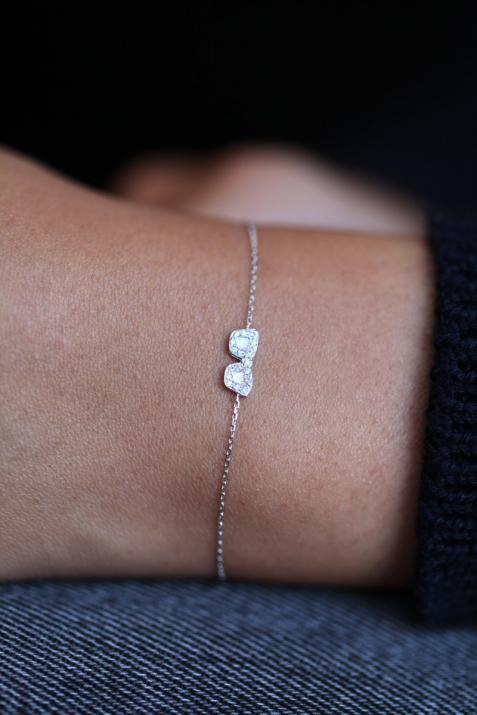 Glasses with Diamonds Emmanuelle Khanh Chain Bracelet in Yellow Gold - Redline