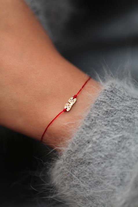 Diamonds Glasses White Gold Thread Bracelet - Redline