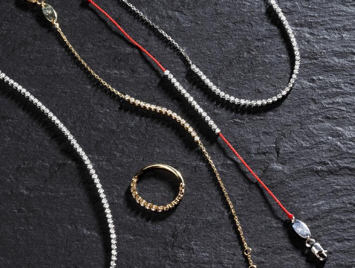 Chain Bracelet Marilyn Saphirs Roses White Gold RedLine Jewelry - Redline - 0++