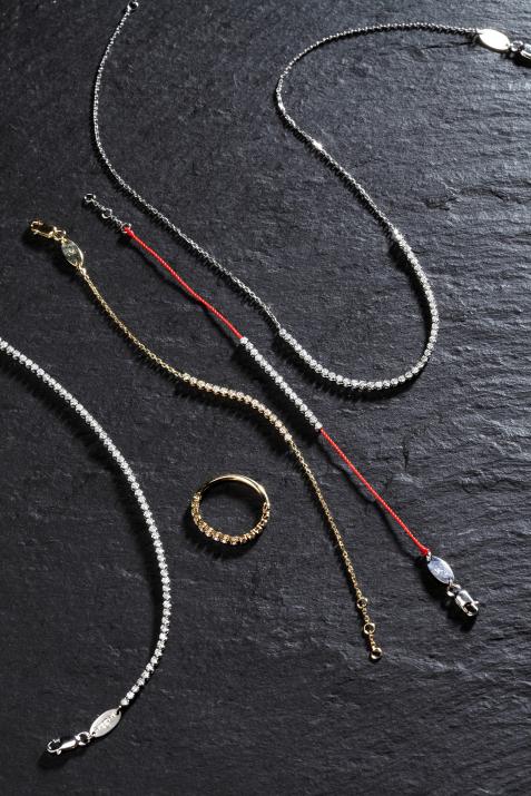 Chain Bracelet Marilyn Riviere Champagne White Gold RedLine Jewelry - Redline - 0++