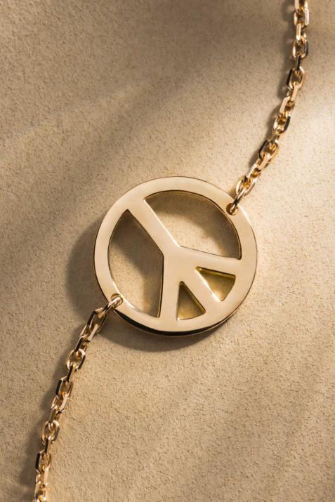 Mini Peace rose gold chain bracelet - Redline - 0++