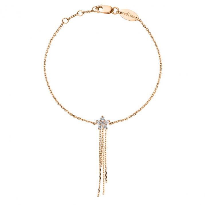 Rose gold tassel chain bracelet with diamonds on a star - Redline - 0++