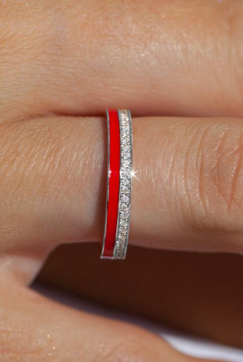 Si joli amour à deux ホワイトゴールドとダイヤモンドのダブルリング - Redline - 0++