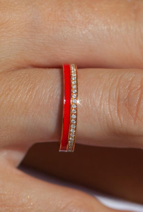 Si joli amour à deux ローズゴールド ダイヤモンド ダブル リング - Redline - 0++