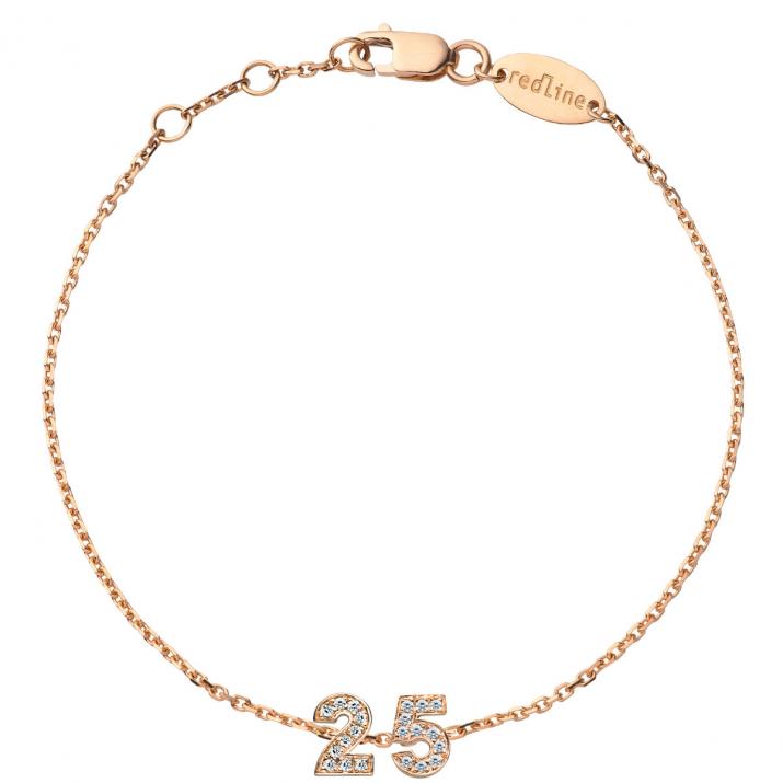 私のナンバーパベダイヤモンドチェーンブレスレットホワイトゴールド - Redline - 0++