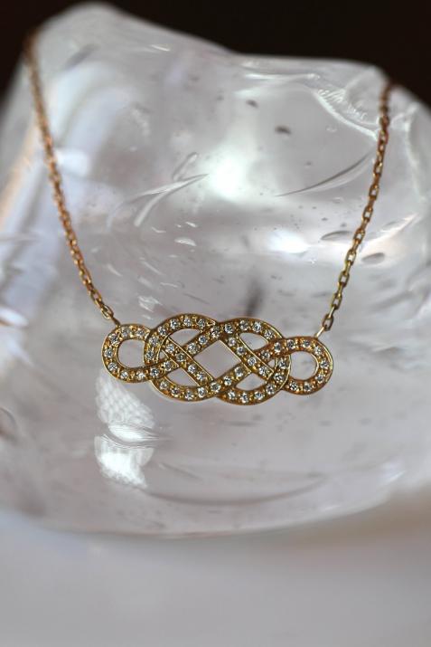 Pour Toujours Infinite Diamond yellow gold chain necklace - Redline