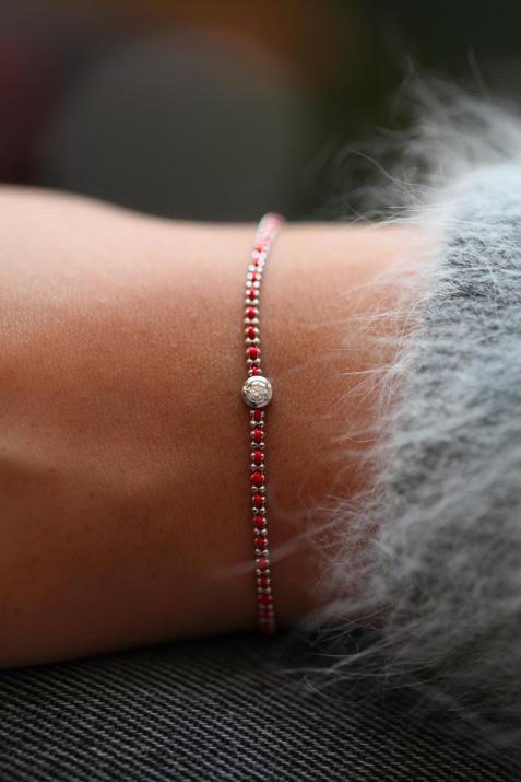 Aurore bracelet with 0.10 Pure Diamond in White Gold - Redline - 0++