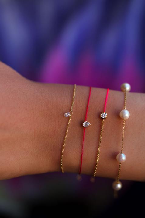 String Bracelet Sky Drop Rose Gold RedLine Jewelry - Redline - 0++