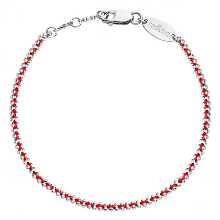 Entwined string and chain bracelet in white gold - Redline - 0++