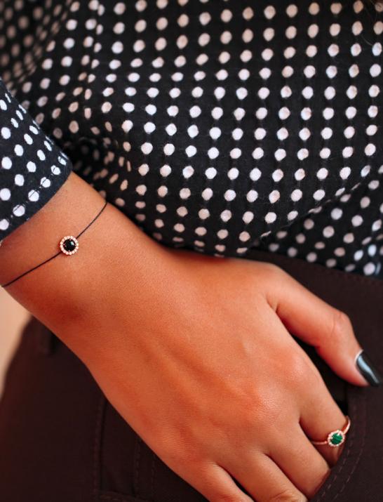 Reine Onyxブレスレットホワイトゴールド - Redline - 0++