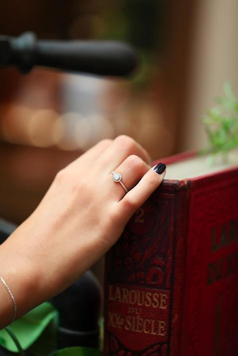 ボーレーヴ0.47カラットラウンドダイヤモンドローズゴールドリング - Redline - 0++