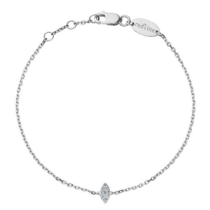 Chain bracelet with 0.05ct diamond in white gold prong setting - Redline
