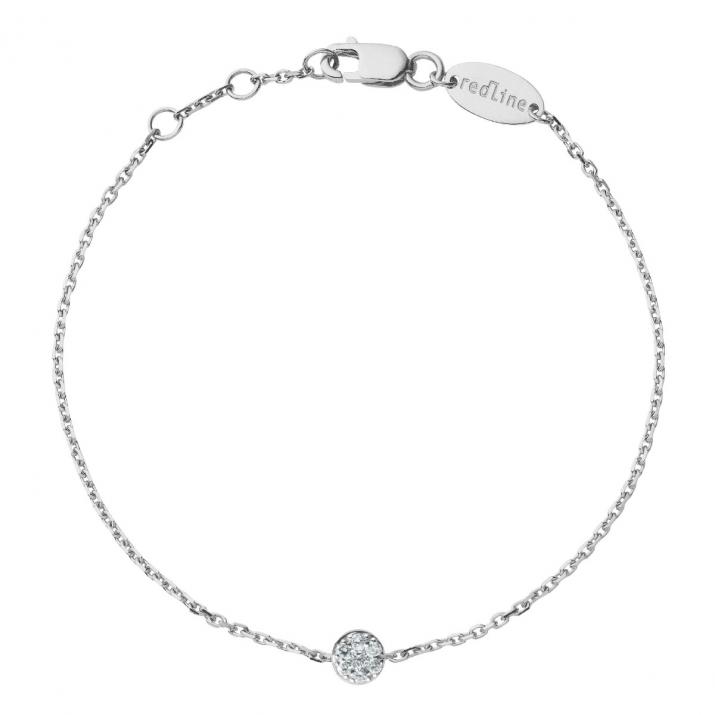 Chain Bracelet For Women with 0.05ct Round Diamond in White Gold Prong Setting - Redline