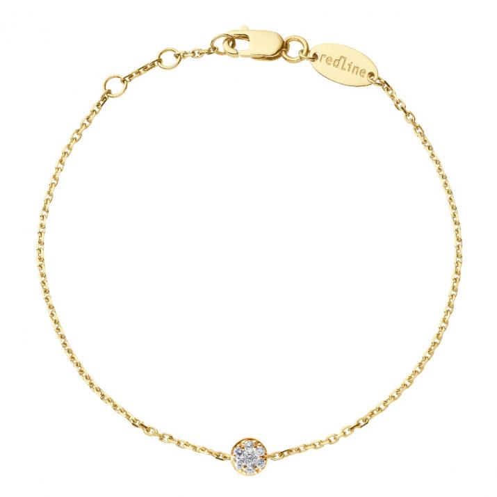 Chain bracelet with 0.05ct diamond in yellow gold prong setting - Redline