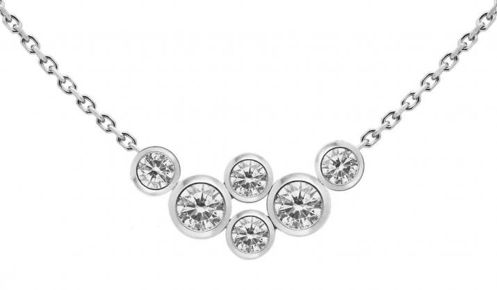 Chain necklace with 0.4ct diamonds in white gold bezel setting - Redline - 0++