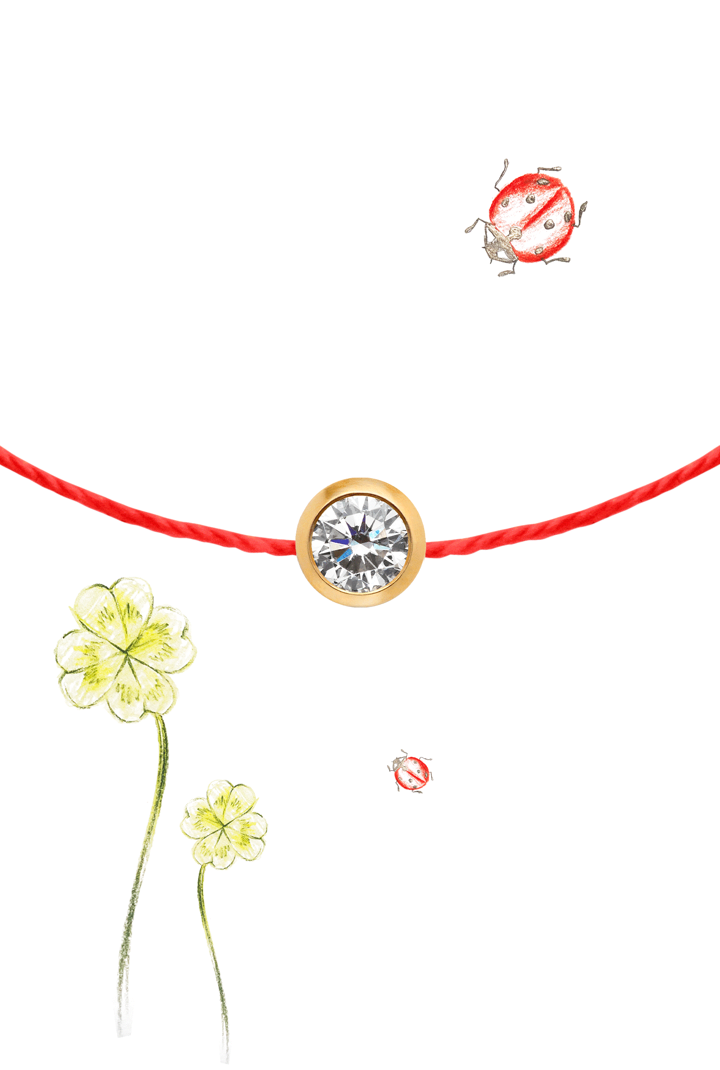 赤い糸、ダイヤモンド、そしてクラシックなエレガンス